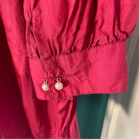 SzM 100% Silk Boho Bouse in Dark Pink. - Picture 3 of 7